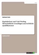 Kapitalschutz und Cash Pooling. Wirtschaftliche Grundlagen und rechtliche Qualifikationen