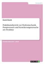 Praktikumsbericht zur Hydromechanik. Pumpversuch und Versickerungsversuche am Ewaldsee