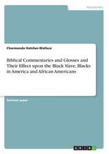 Biblical Commentaries and Glosses and Their Effect Upon the Black Slave, Blacks in America and African Americans