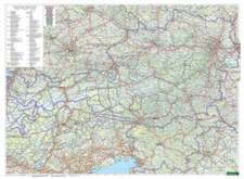 Wall map magnetic marker board: Austria physical 1:500,000