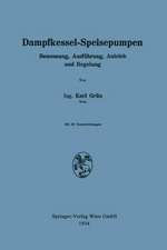 Dampfkessel-Speisepumpen: Bemessung, Ausführung, Antrieb und Regelung