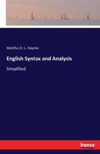 English Syntax and Analysis