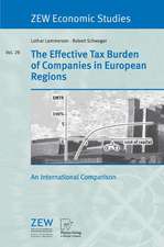 The Effective Tax Burden of Companies in European Regions: An International Comparison