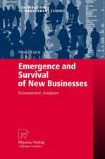 Emergence and Survival of New Businesses: Econometric Analyses