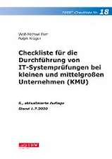 Checkliste 18 für die Durchführung von IT-Systemprüfungen bei kleinen und mittelgroßen Unternehmen (KMU)