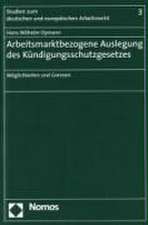 Arbeitsmarktbezogene Auslegung Des Kundigungsschutzgesetzes: Moglichkeiten Und Grenzen