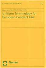 Uniform Terminology for European Contract Law