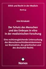 Der Schutz des Menschen und des Embryos in vitro in der medizinischen Forschung