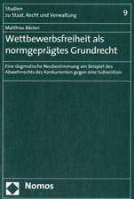 Wettbewerbsfreiheit als normgeprägtes Grundrecht