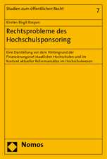 Rechtsprobleme des Hochschulsponsoring