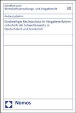 Einstweiliger Rechtsschutz im Vergabeverfahren unterhalb der Schwellenwerte in Deutschland und Frankreich