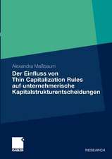 Der Einfluss von Thin Capitalization Rules auf unternehmerische Kapitalstrukturentscheidungen