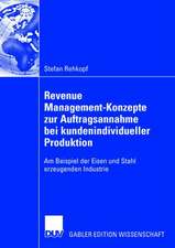 Revenue Management-Konzepte zur Auftragsannahme bei kundenindividueller Produktion: Am Beispiel der Eisen und Stahl erzeugenden Industrie