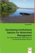 Developing Institutional Options for Watershed Management