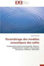 Parametrage Des Modeles Acoustiques Des Salles