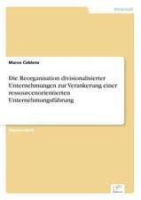 Die Reorganisation divisionalisierter Unternehmungen zur Verankerung einer ressourcenorientierten Unternehmungsführung