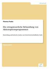 Die ertragsteuerliche Behandlung von Aktienoptionsprogrammen