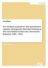 Zur Struktur qualitativer und quantitativer Aspekte ökologischer Berichterstattung in den Geschäftsberichten der chemischen Industrie 1989 - 1993