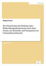 Die Einrichtung und Prüfung eines Risiko-Managementsystems nach dem Gesetz zur Kontrolle und Transparenz im Unternehmensbereich