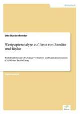 Wertpapieranalyse auf Basis von Rendite und Risiko