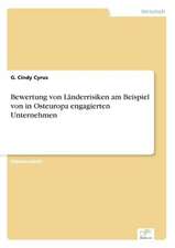 Bewertung von Länderrisiken am Beispiel von in Osteuropa engagierten Unternehmen