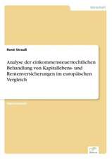 Analyse der einkommensteuerrechtlichen Behandlung von Kapitallebens- und Rentenversicherungen im europäischen Vergleich