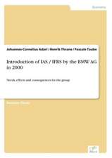 Introduction of IAS / Ifrs by the BMW AG in 2000: Goodwill and Other Intangible Assets