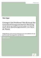 Lösungen statt Probleme? Das Konzept der systemisch-lösungsorientierten Beratung nach dem Kurztherapiemodell von Steve de Shazer