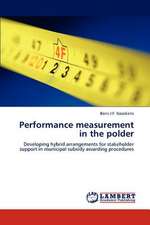 Performance measurement in the polder