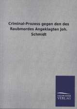 Criminal-Prozess Gegen Den Des Raubmordes Angeklagten Joh. Schmidt: Magdeburg