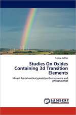 Studies On Oxides Containing 3d Transition Elements