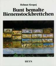 Bunt bemalte Bienenstockbrettchen