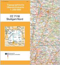 Topographische Übersichtskarte CC7118 Stuttgart-Nord 1 : 200 000