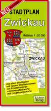 Stadtplan Zwickau und Werdau 1 : 20 000