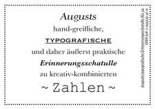 Augusts Erinnerungsschatulle 12 Zahlen