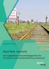 Buna-Werk Auschwitz: Die Massgeblichen Entscheidungsgrunde Der Ig Farben Fur Die Standortwahl Dwory-Monowitz