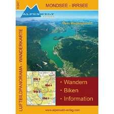 Mondsee - Irrsee Luftbildpanorama - Wanderkarte