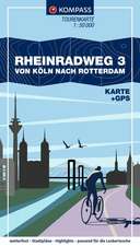 KOMPASS Fahrrad-Tourenkarte Rheinradweg 3, von Köln nach Rotterdam 1:50.000