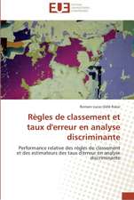 Règles de classement et taux d'erreur en analyse discriminante