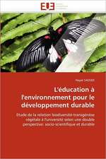 L'éducation à l'environnement pour le développement durable