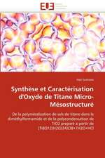 Synthese Et Caracterisation D''Oxyde de Titane Micro-Mesostructure