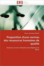 Proposition d¿une norme des ressources humaines de qualité