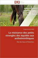 La résistance des petits strongles des équidés aux anthelminthiques