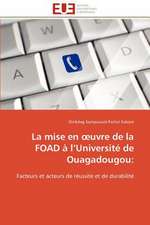 La Mise En Uvre de La Foad A L Universite de Ouagadougou