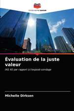 Évaluation de la juste valeur