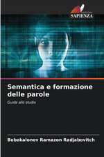 Semantica e formazione delle parole