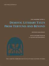 Demotic Literary Texts from Tebtunis and Beyond