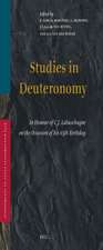 Studies in Deuteronomy: In Honour of C.J. Labuschagne on the Occasion of his 65th Birthday