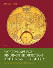 World-maps for Finding the Direction and Distance to Mecca