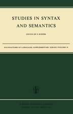 Studies in Syntax and Semantics